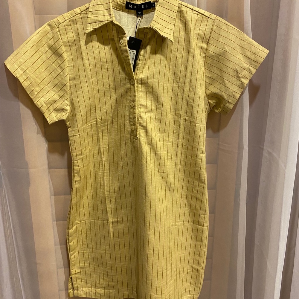 NWT Motel Rocks Striped Collar Shirt Dress